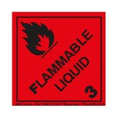 Opal Flammable liquid 3 Red Permanent Self Adhesive Labels 100mmm x 100mm 500 Roll