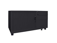 GO Steel Mobile Caddy   Left Tambour  Black Satin