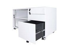 GO Steel Mobile Caddy   Left Tambour  White China
