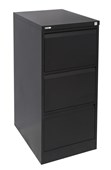 GO Vertical Filing Cabinet  3 Drawer Black Ripple