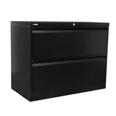 GO Lateral Filing Cabinet  Two Drawer Black Satin
