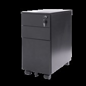 GO Slimline Steel Mobile Pedestal  Black Satin