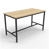 Rapidline High Bar Table  Natural Oak Top  Black Satin Base