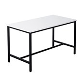 Rapidline High Bar Table  Natural White Top  Black Satin Base