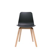 Lucid Chair  Black Shell  Light Oak Timber Base