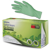 Medicom SafeClean Go Green Nitrile Exam Gloves Powder Free XLarge Green 100Pk
