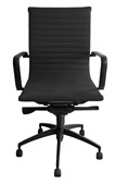 PU605M Executive Chair  Black PU with Black Powder Coat Base  Arms