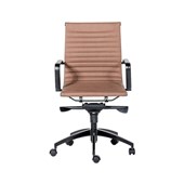 PU605M Executive Chair  Tan PU with Black Powder Coat Base