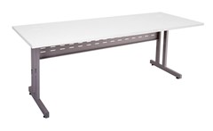 Rapid Span CLeg Desk  1200mm W x 700mm D Natural White Top  Precious Silver Base