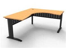 Rapid Span Corner Workstation  1800mm W x 1500mm W x 700mm D Beech Top  Black Satin Base