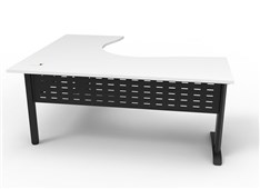 Rapid Span Corner Workstation  1800mm W x 1500mm W x 700mm D Natural White Top  Black Satin Base