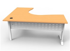 Rapid Span Corner Workstation  1800mm W x 1500mm W x 700mm D Beech Top  White Satin Base