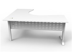 Rapid Span Corner Workstation  1800mm W x 1500mm W x 700mm D Natural White Top  White Satin Base