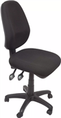 YS Typist Chair Fabric High Back No Arms 3 Lever Black