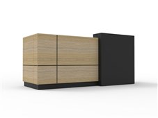 Sempre Reception Counter  Natural Oak  Black