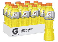 Gatorade Lemon Lime 600ml Sold as Each 12 in a Box