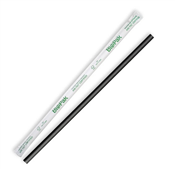 BioPak Individual Wrapped Black Straw 6Mm 250 Pack Black