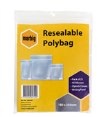 Cumberland Self Seal Poly Bags 180mm X 255mm Pk25