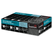 Bastion Nitrile Black X Small ultrasoft Powder Free Gloves Pack 100