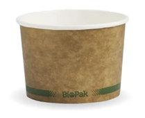 BioPak Hot Bowl 8oz Kraft with Green Stripe 1000 Carton 90mm