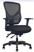 Black Adjustable Arms Elite Chairs Pair