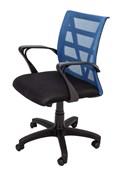 Vienna Mesh Back Chair  Blue Mesh Back  Black Fabric Seat Pan