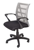 Vienna Mesh Back Chair  Silver Mesh Back  Black Fabric Seat Pan
