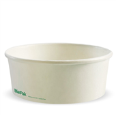 BioPak BioBowl 1300ml Extra Large White Sleeve 50 Sold as Sleeve 50 4 in a Carton