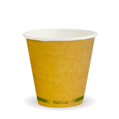 BioPak BioCup 280ml  8oz 90mm Kraft Green Stripe Single Wall Sleeve 50 Sold as Sleeve 50 20 in a Carton