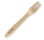 BioPak 19Cm Coated Fork 100 Pack  Wood