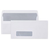 Cumberland Self Seal Window Sectretive Envelope 80gsm DL 110 X 220MM WHITE BX500