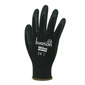 Milan Nylon Glove 13G Black Sandy Foam Nitrile Small  Size 7 Pair