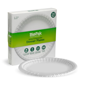 BioPak BioPlates 23cm  9 White Sleeve 20 Sold as Sleeve 20 5 in a Carton